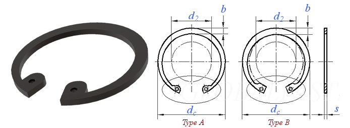 Кільце стопорне внутрішнє 65x2.5 мм, DIN 472, сталь / без покриття
